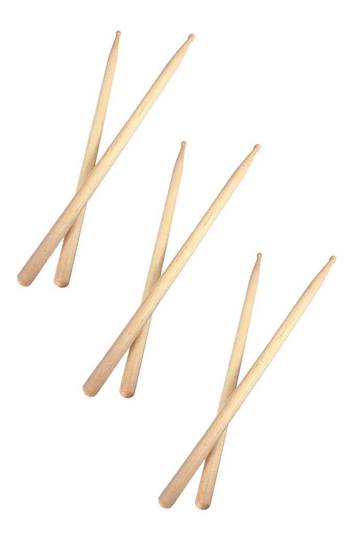 Midex Maple-100-7A-3X Ahşap Akça Ağaç Bateri Baget Davul Bageti 7A Drumsticks (3 Çift)