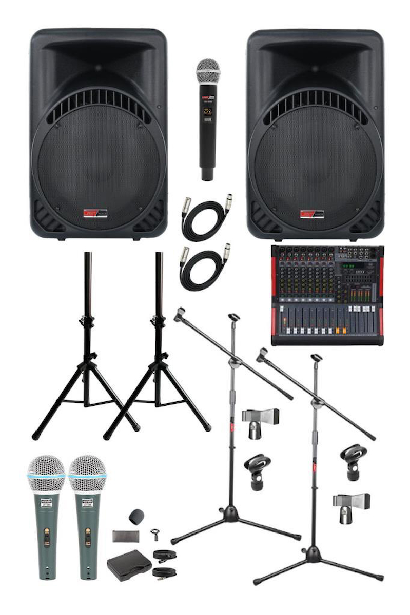 Lastvoice Ample Classy-Paket-2 Aktif hoparlör ve Mixer Full Ses Sistemi Seti