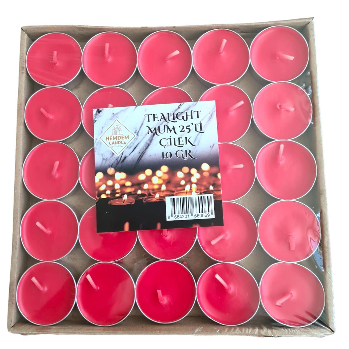 MUM 25'Lİ TEALIGHT 10 GR KIRMIZI KOKULU