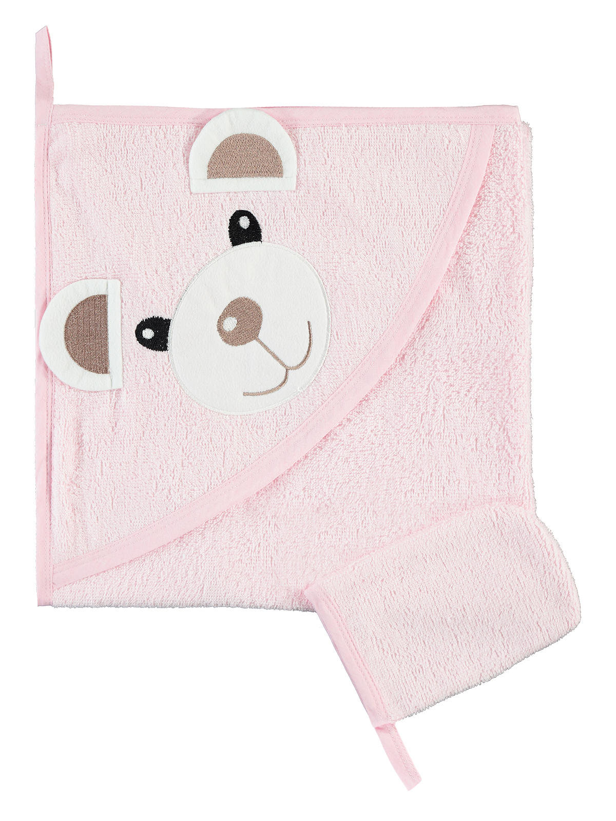 Civil Baby Bebek Keseli Banyo Havlusu 75x75 cm Pembe