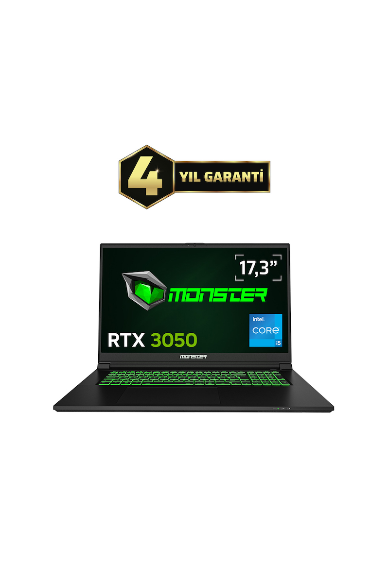 Monster Abra A7 V15.5.3 Intel Core i5 13500H 16GB 500GB RTX 3050 Windows 17,3″ 144 Hz Oyun Bilgisayarı