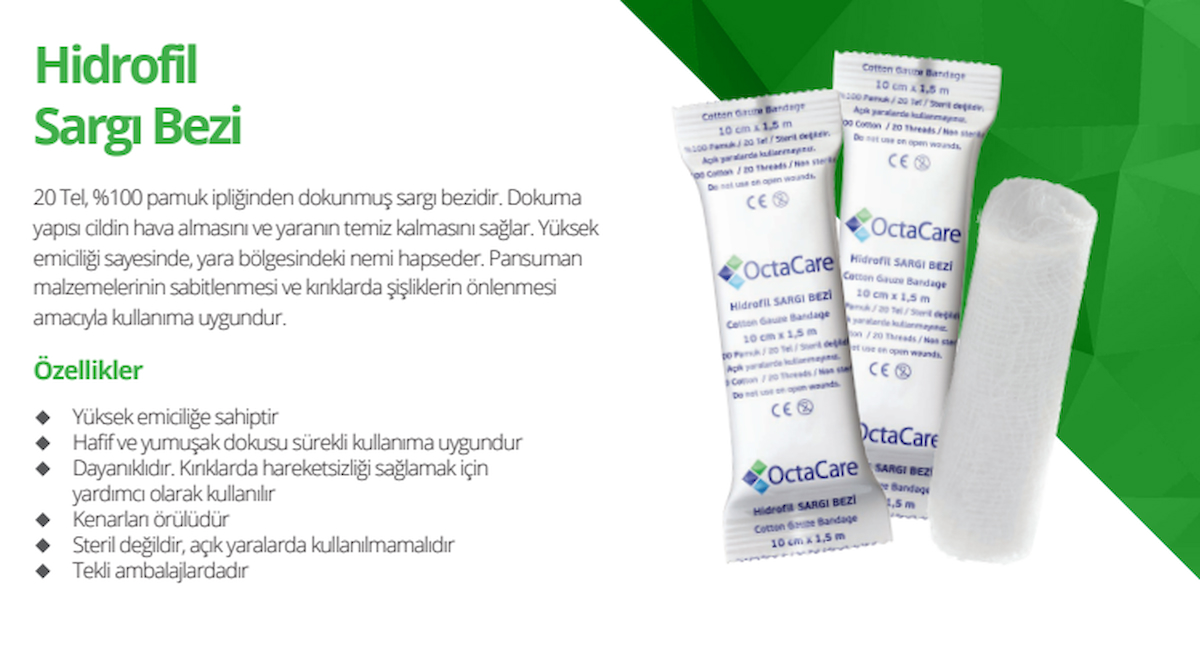 Medikalcim  Hidrofil Sargı Bezi 20 cm x 10 m	10 Adet