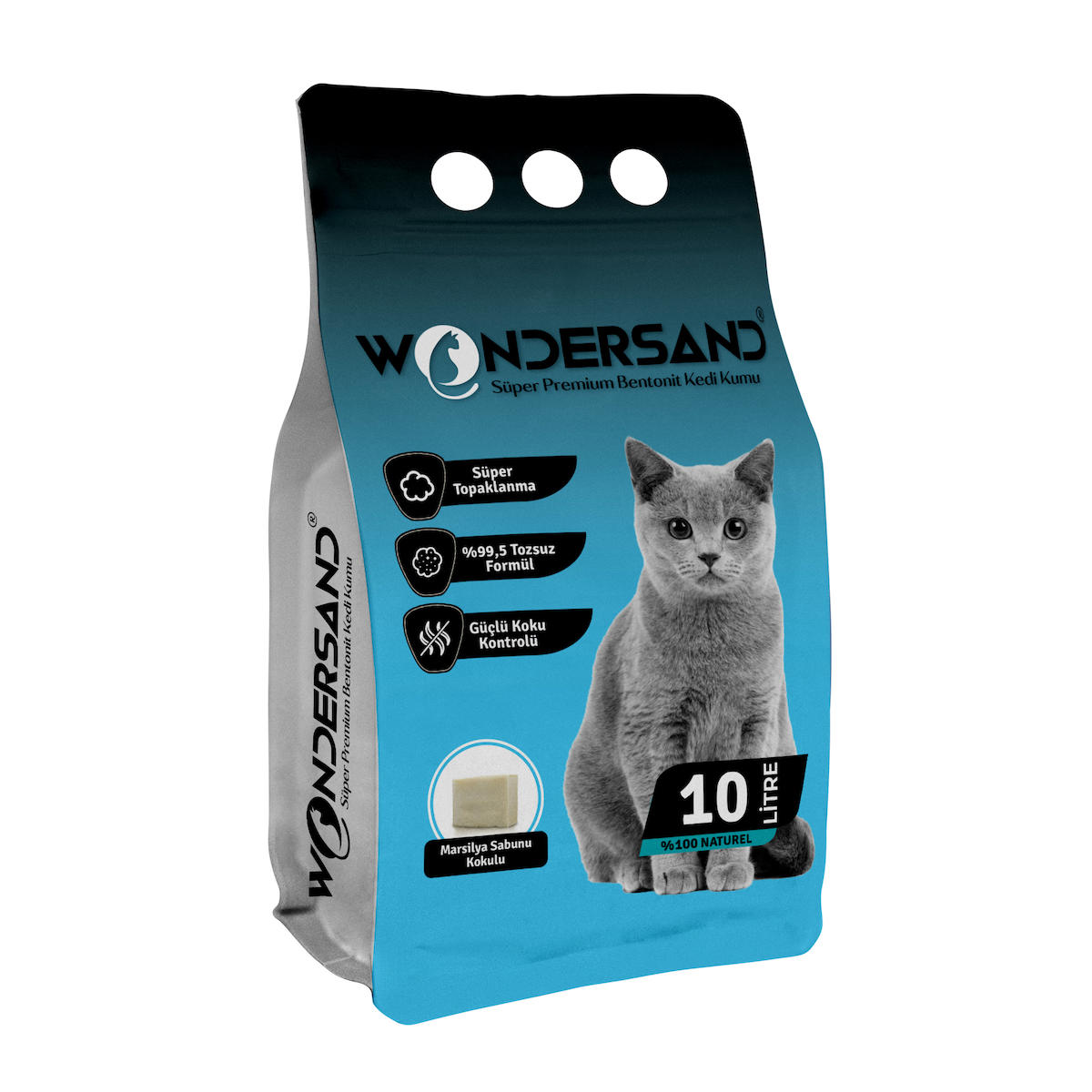 WONDERSAND SABUN KOKULU İNCE TANE TOPAKLANAN KEDİ KUMU 10 LT