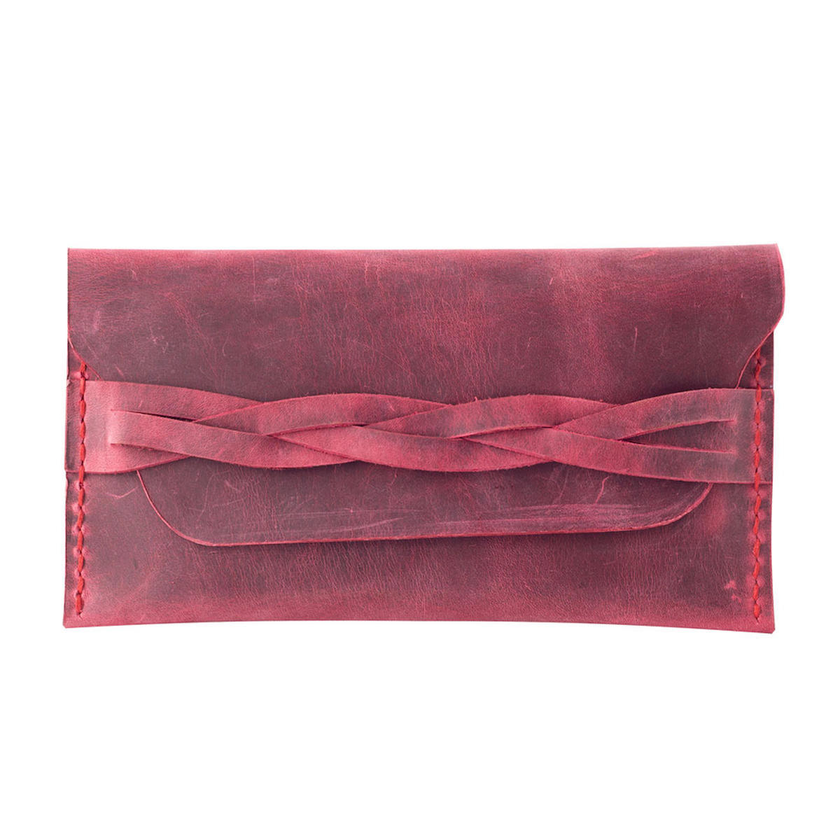 Kadın Bordo Deri Clutch