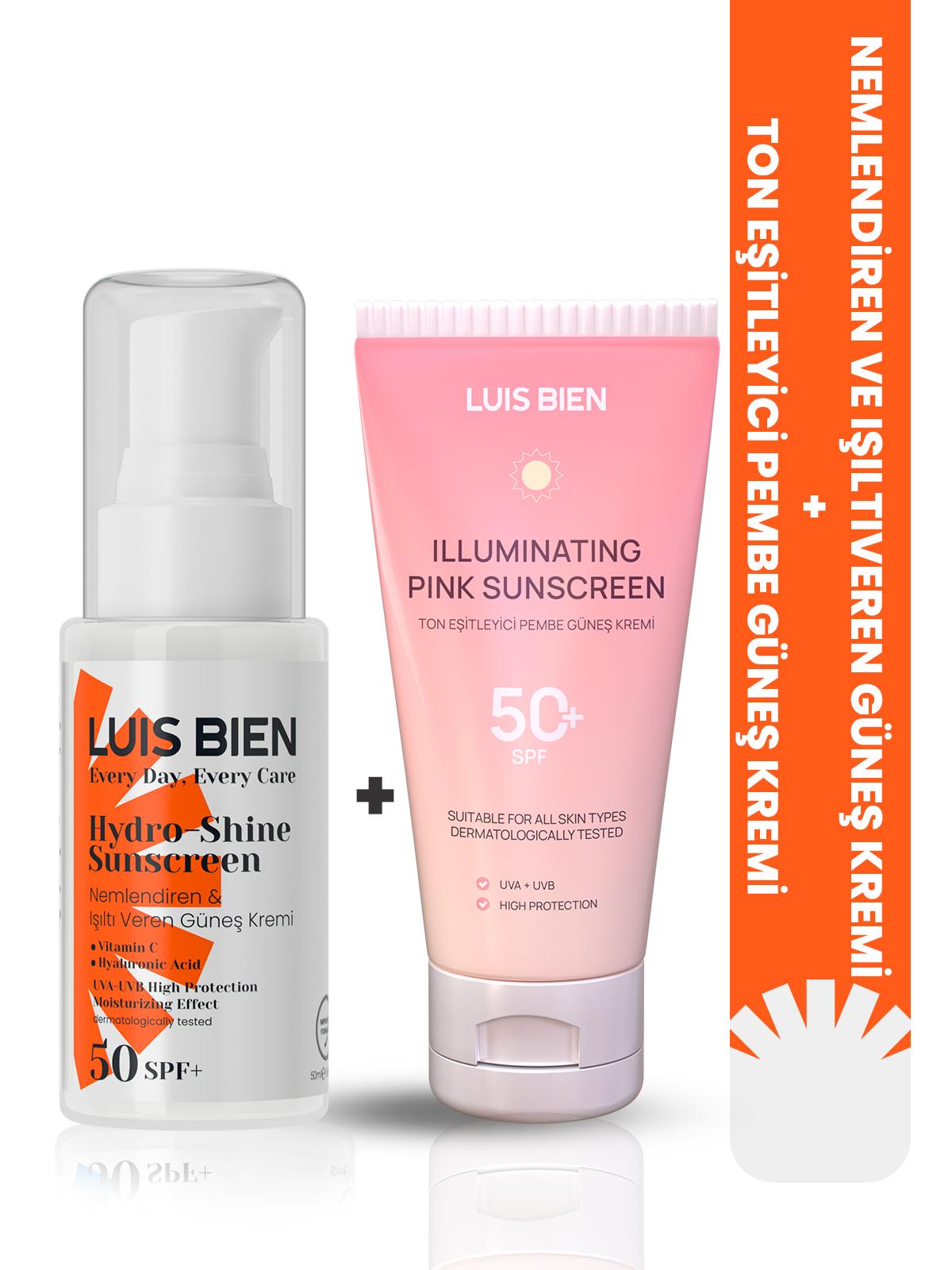 Ton Eşitleyici Pembe Güneş Kremi & Hyaluronik Asit + Vitamin C SPF50+ Set
Güneşten Koruyucu, Aydınlatıcı ve Ton Eşitleyici