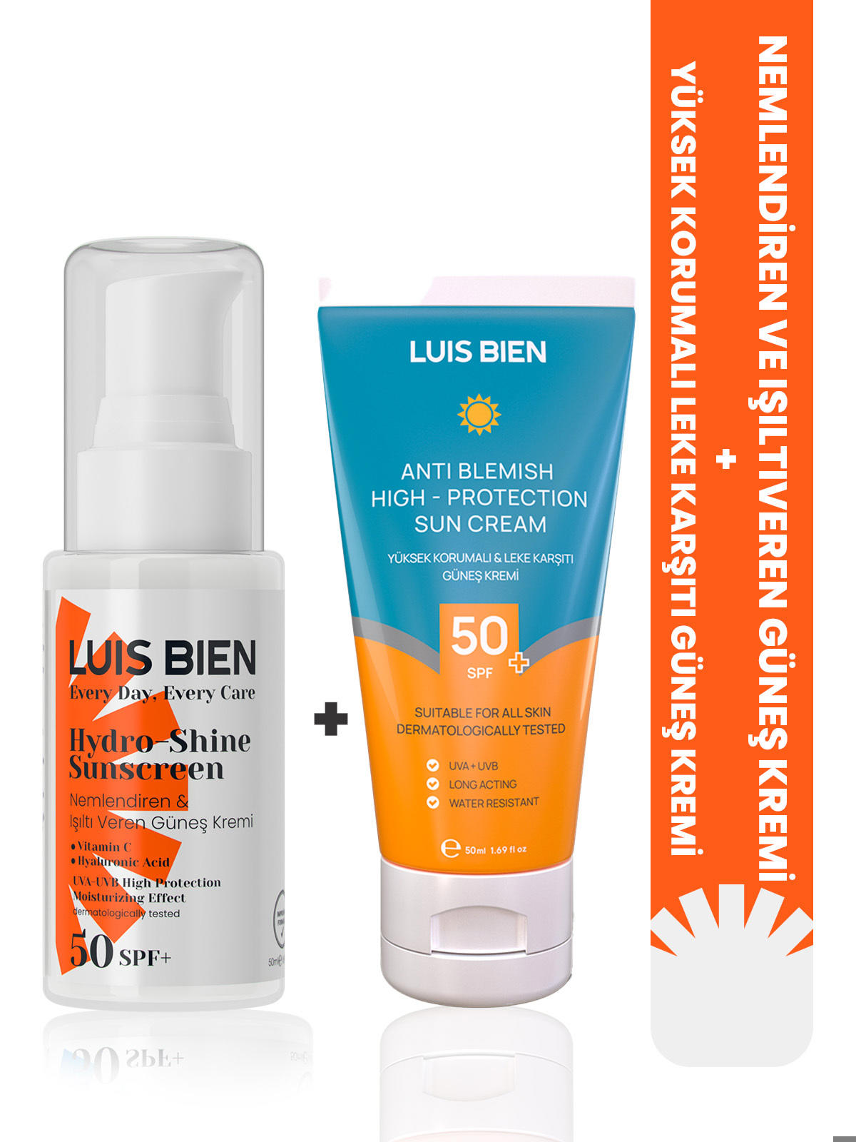 Leke Karşıtı SPF50+ &  Hyaluronik Asit + Vitamin C SPF50+ Set