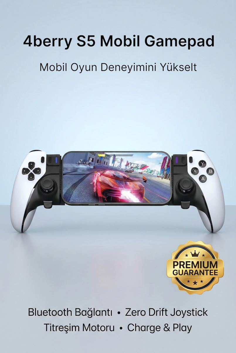 S5 Mobil Oyun Kolu & Gamepad Dönüştürücü – Android, iOS, PC Uyumlu – Type-C Bağlantı & Titreşimli