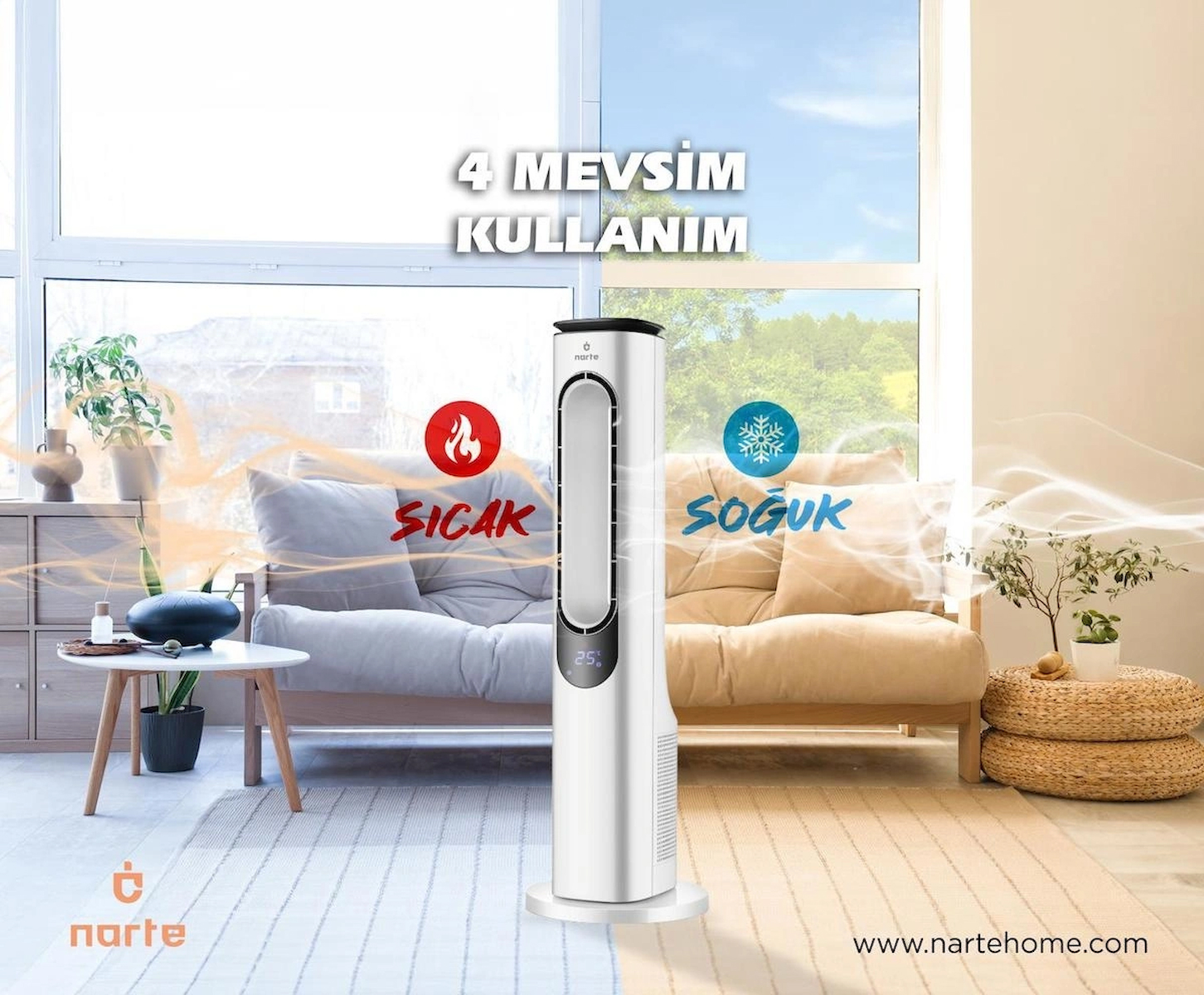 Narte Soğutucu & Isıtıcı Fan