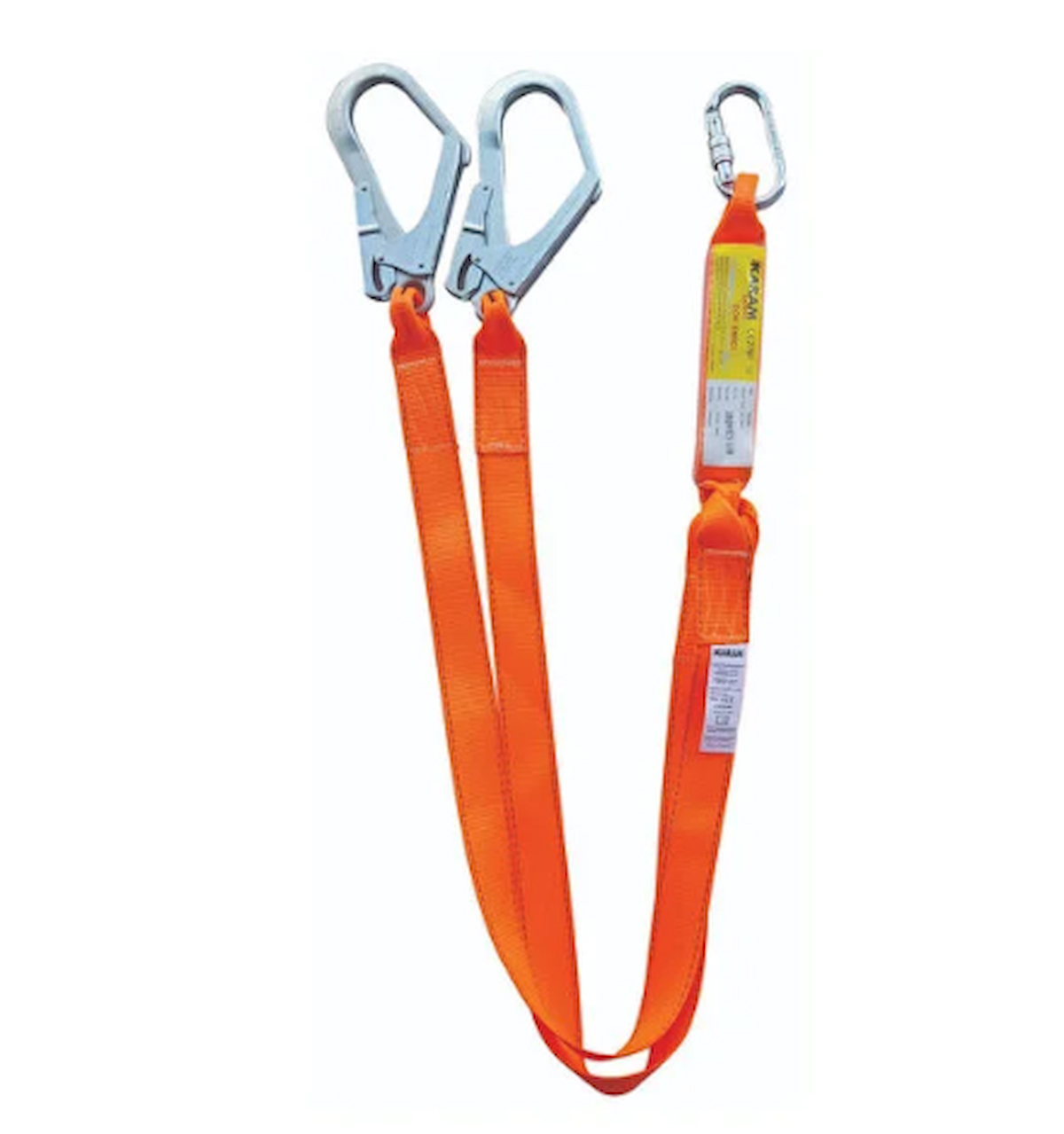 KARAM KA 361 ÇİFT KOL EMİCİLİ LANYARD KOLON HALATLI KARABİNALIBÜYÜK KANCALI