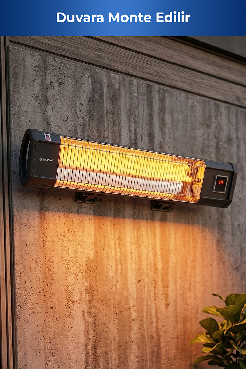 Glow Uzaktan Kumandalı Karbon Infrared Isıtıcı 2500W Duvar Tipi Teras Balkon 5963