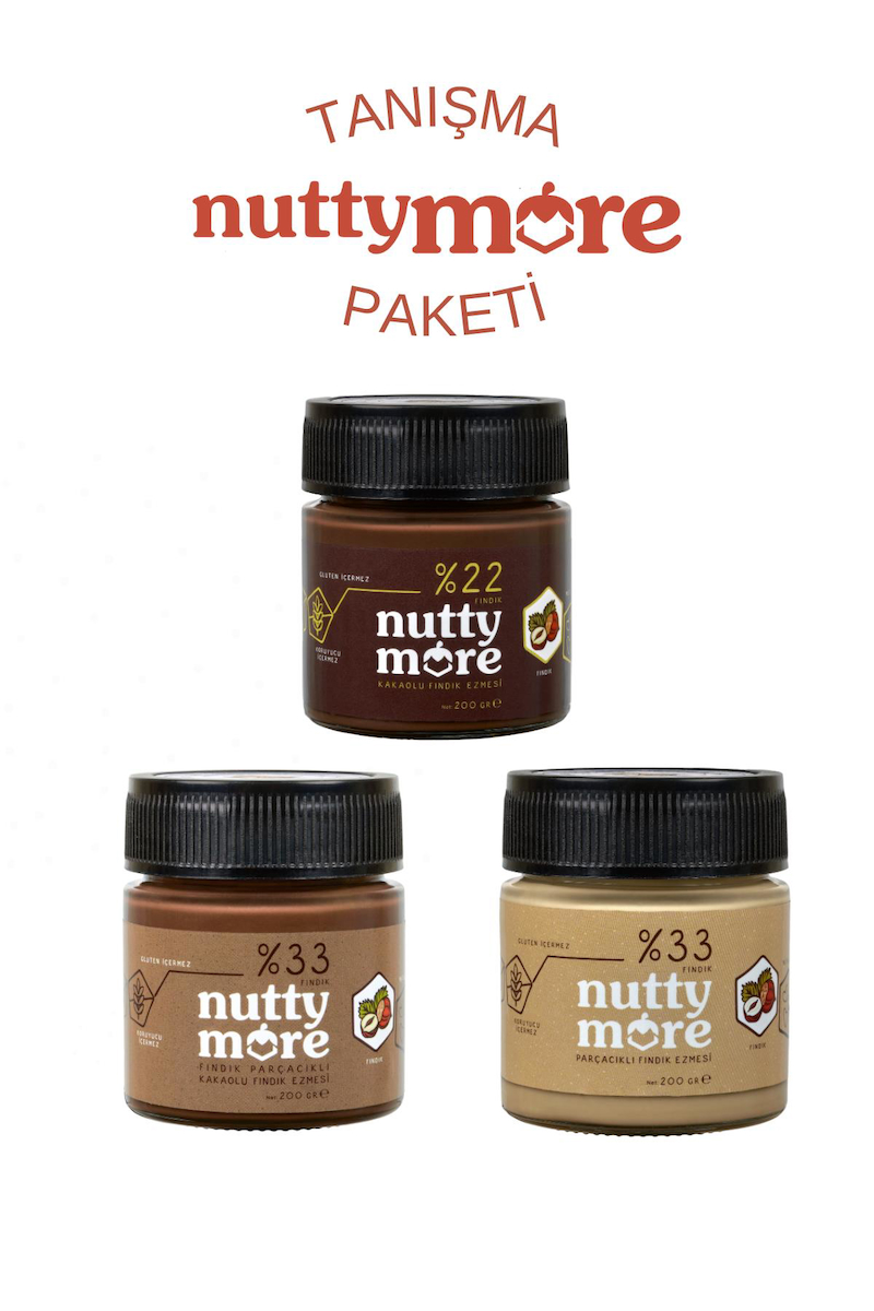 Nutty More Fındık Ezmesi Tanışma Paketi 200 gr x 3 Adet