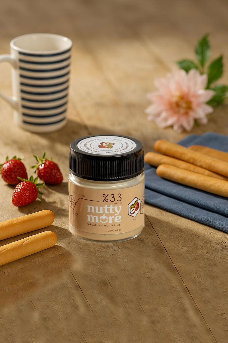 Nutty More %33 Fındık Parçacıklı Fındık Ezmesi 200 gr x 3 Adet