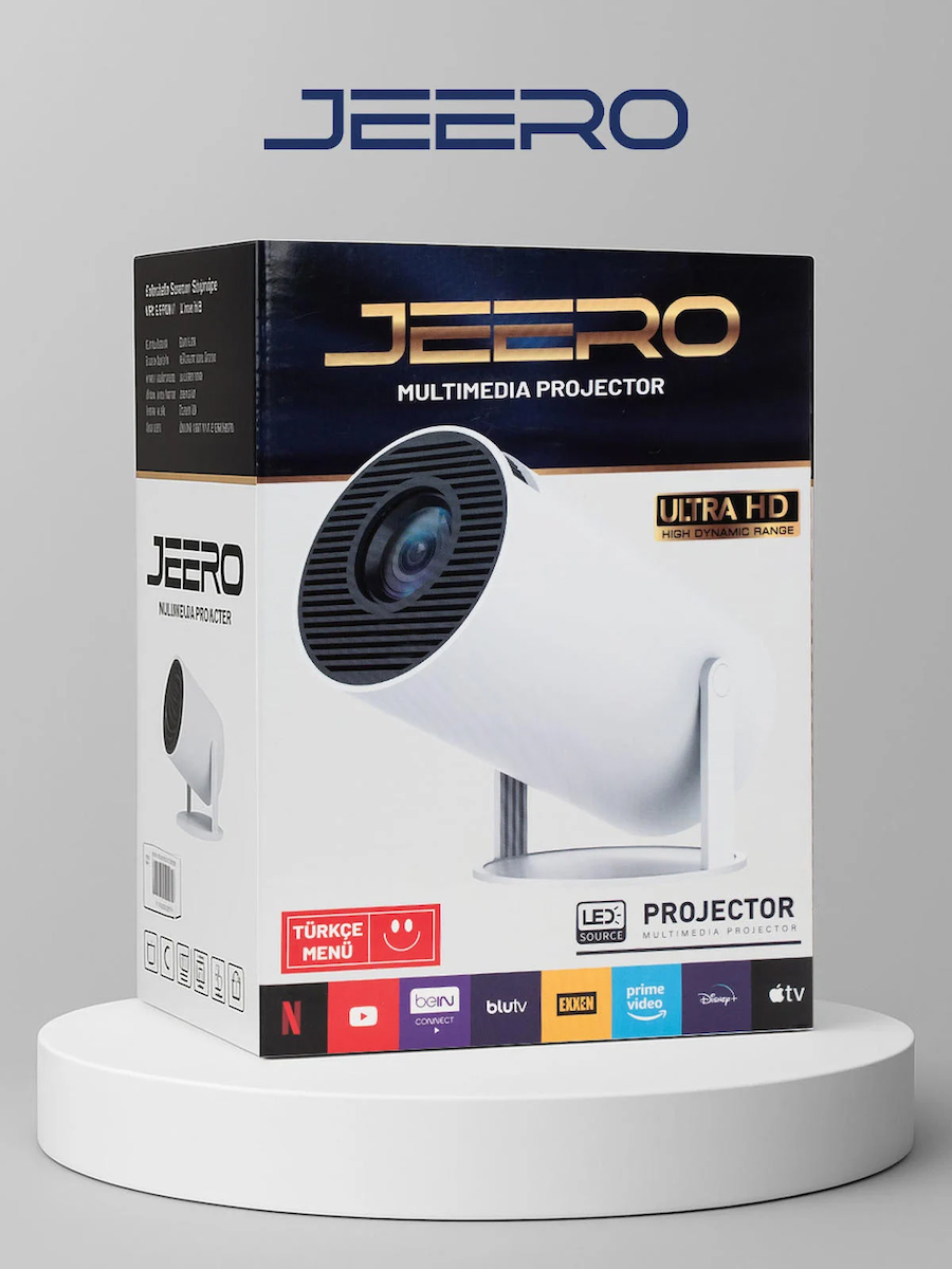 JEERO HY300PRO Multimedia Ultra Hd 1080p Android 13 Projeksiyon Cihazı (Türkçe Menü) H713 Chipset