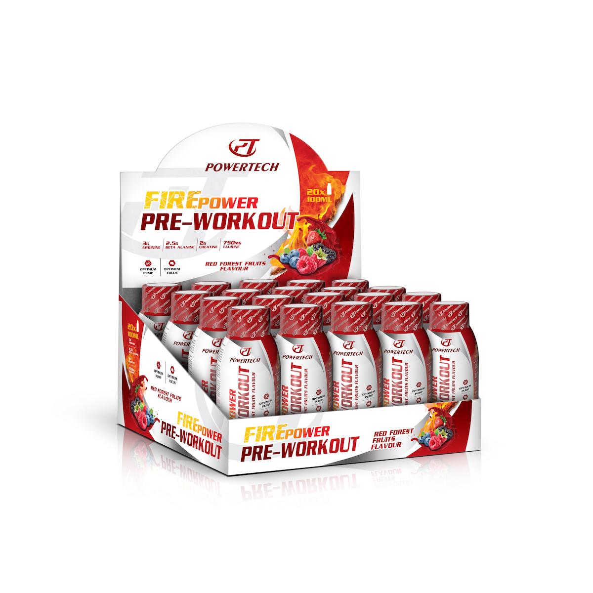 POWERTECH FIREPOWER PRE-WORKOUT 20 AMPUL LIQUIT ORMAN MEYVE AROMALI