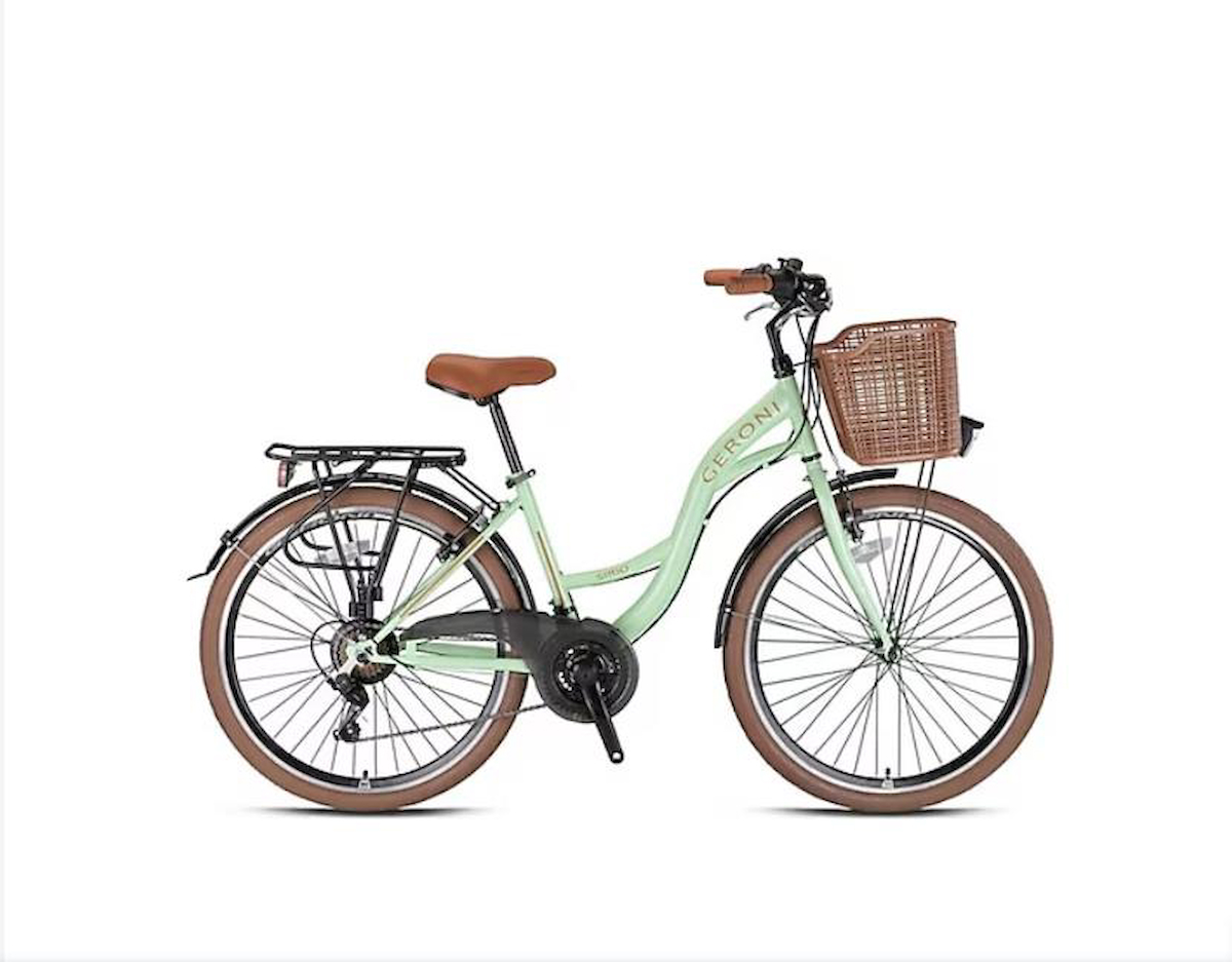 SIRIO - 24  City Bike - 21 Vites - V.B. - Mint Yeşili-Kahverengi - Shimano