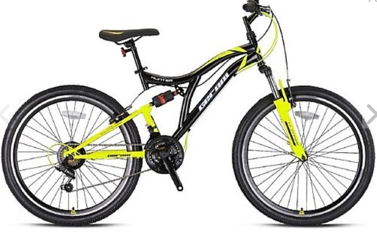 HUNTER - 24" MTB - 21 Vites - V.B. - Siyah- Neon Sarı/Beyaz