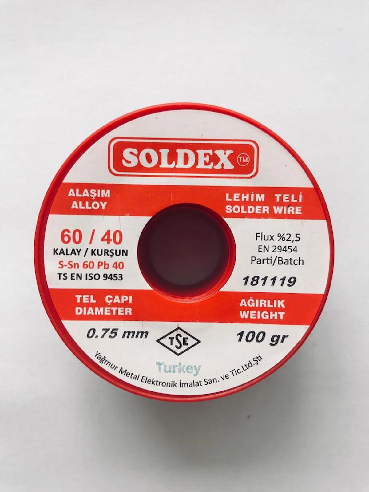 SOLDEX 0,75 MM 100 GR.LEHİM ATMA TELİ