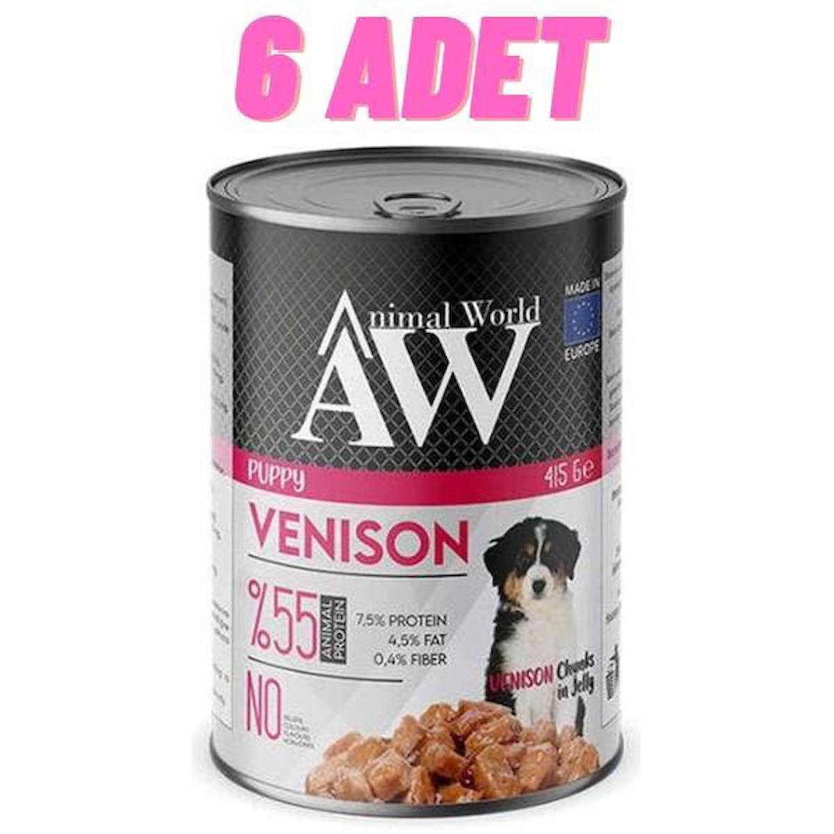 Animal World Puppy Venison Jelly Yavru Köpek Konservesi 6x415 Gr