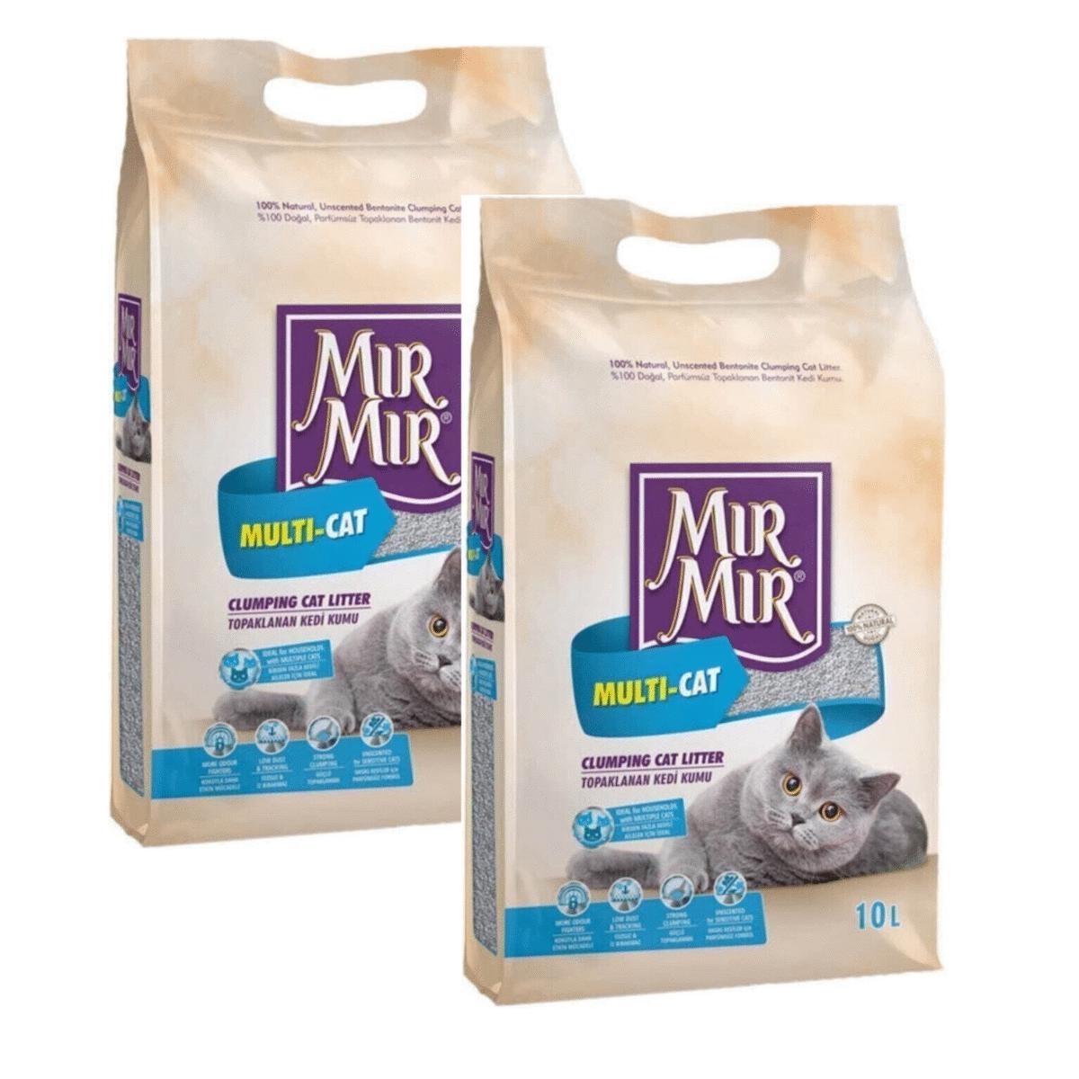 MırMır Multi-Cat Çok Kedili Evler İçin Kedi Kumu 10 L x 2 Adet