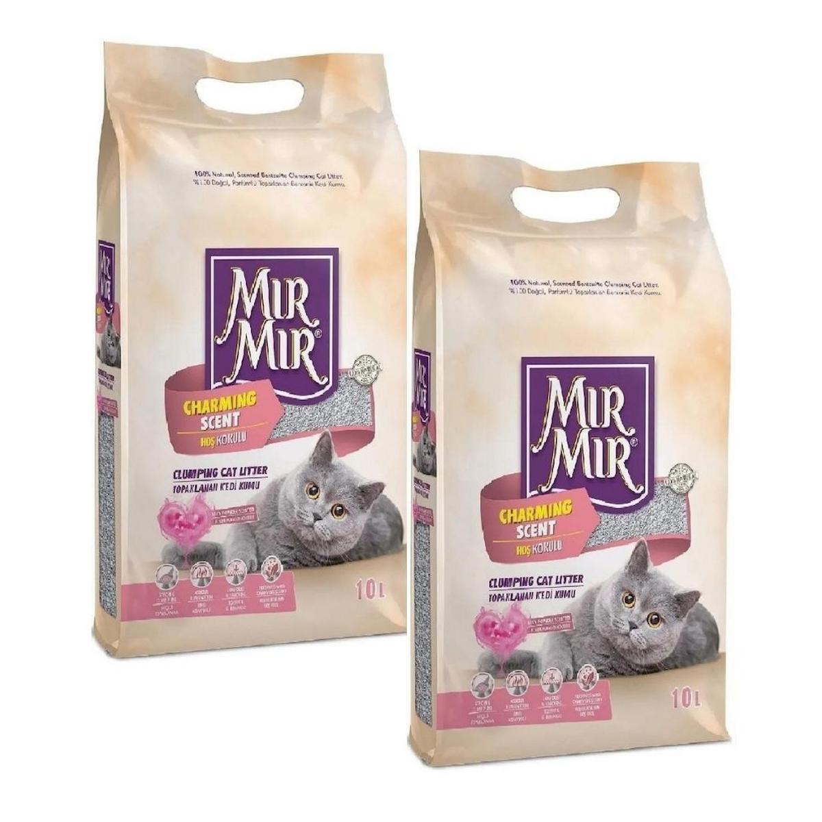 Mırmır Charming Scent Bebek Pudrası Kokulu Kedi Kumu 10 L x 2 Adet