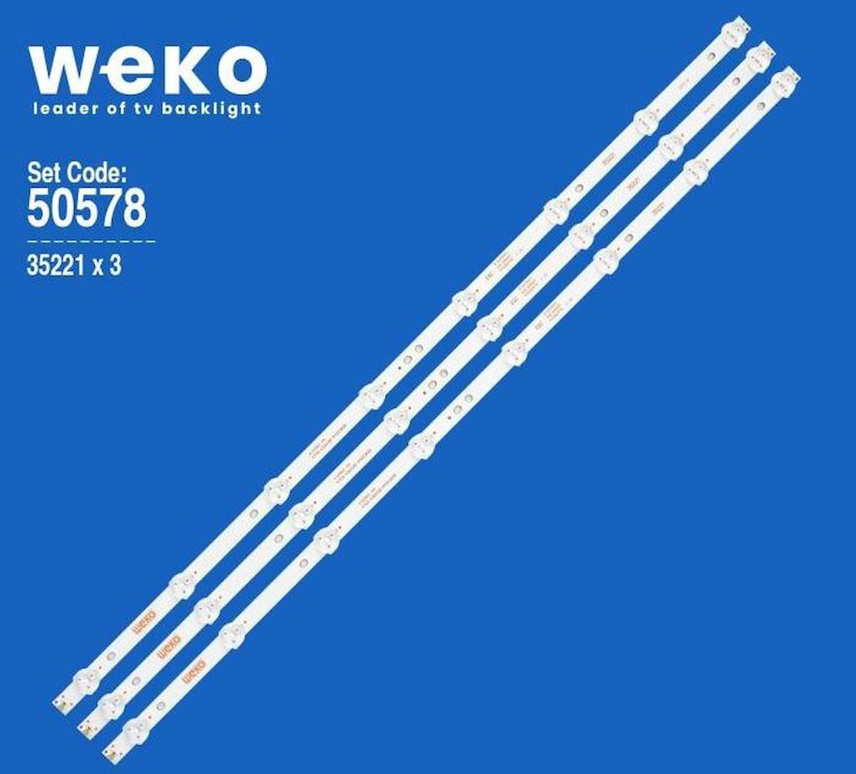 Weko WKSET-5578 35221X3 K320WD A4 4708-K320WD-A4213K01 3 ADET LED BAR-PR32B80*AOC LE32h1465/25- K320WD A4 - 4708-K320WD-A4213K01 K320WD15A048 J-84-R3B-32 RL - 62 CM 8 LEDLİ