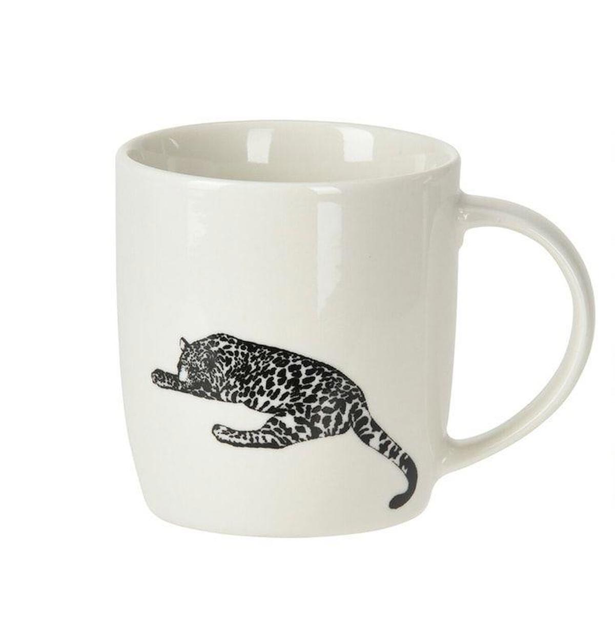 TANTİTONİ SIAKI SİYAH-BEYAZ HAYVANLI MUG LEOPAR 350 ML