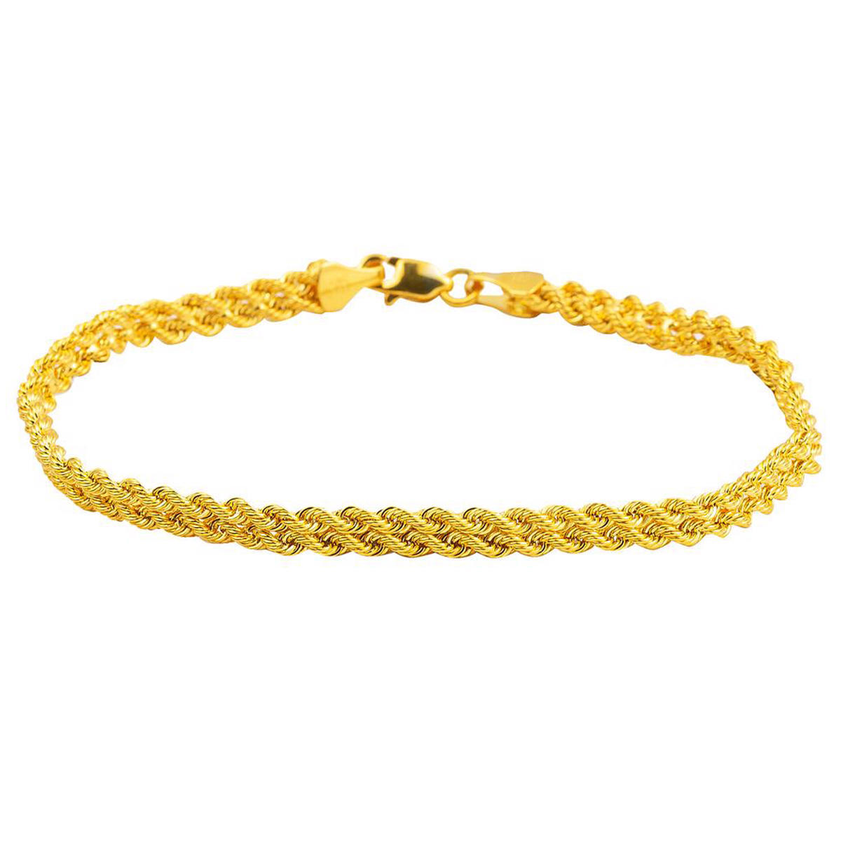 Örgü Zincirli Sarı Altın Bileklik