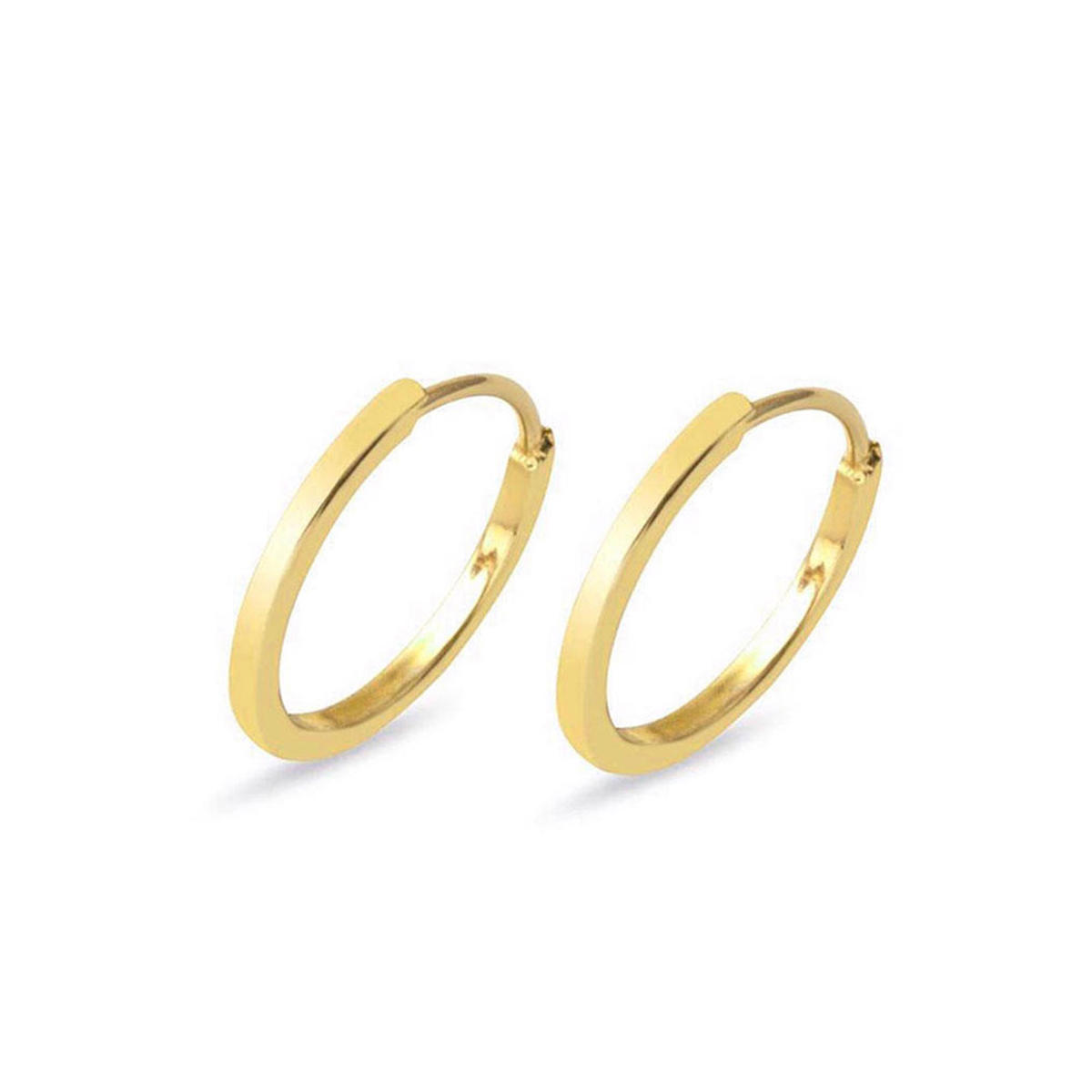 14 Ayar 1,3 cm. Çaplı Düz Halka Altın Küpe