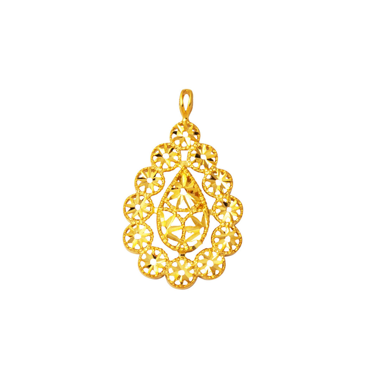 Damla Yaşam Çiçeği 22 Ayar Kolye Ucu Altın