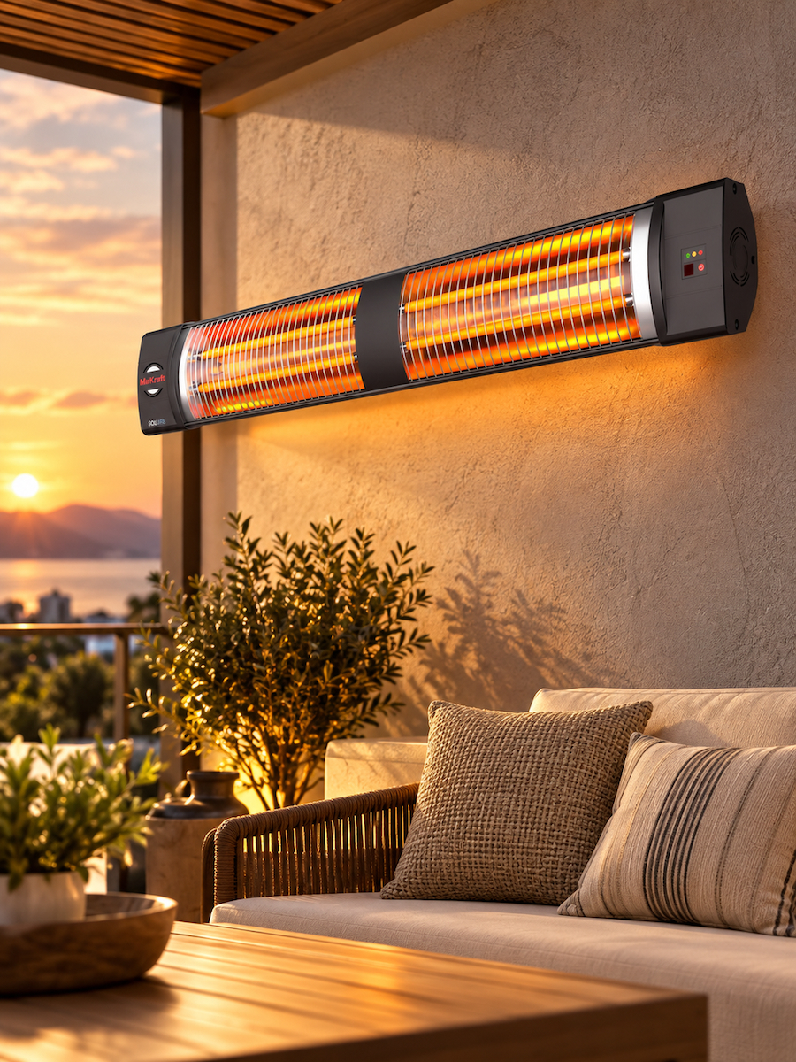 Square 2800 Watt 2 Kademeli Infrared Uzaktan Kumandalı Duvar Tipi Isıtıcı