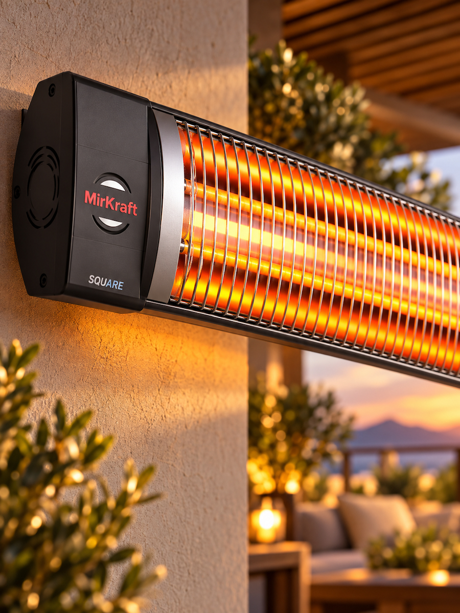 Square 2800 Watt 2 Kademeli Infrared Uzaktan Kumandalı Duvar Tipi Isıtıcı
