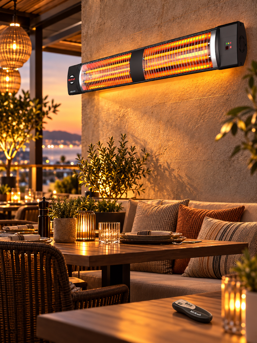 Square 2800 Watt 2 Kademeli Infrared Uzaktan Kumandalı Duvar Tipi Isıtıcı