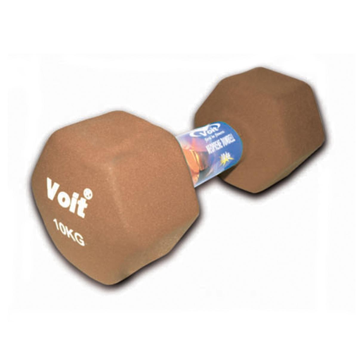 1VTASVDB4/10K-020-R Voit Vdb-04 Altıgen Neopren Dumbbell 10Kg Kahve Ağırlık Kahve