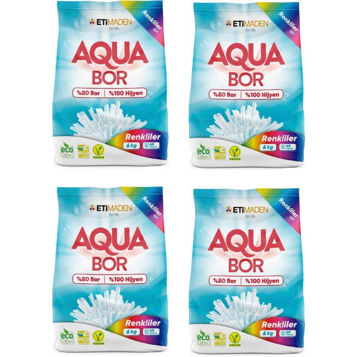 Eti Maden Aqua Bor Deterjan (Boron) Renkliler 6 kg x 4 Adet