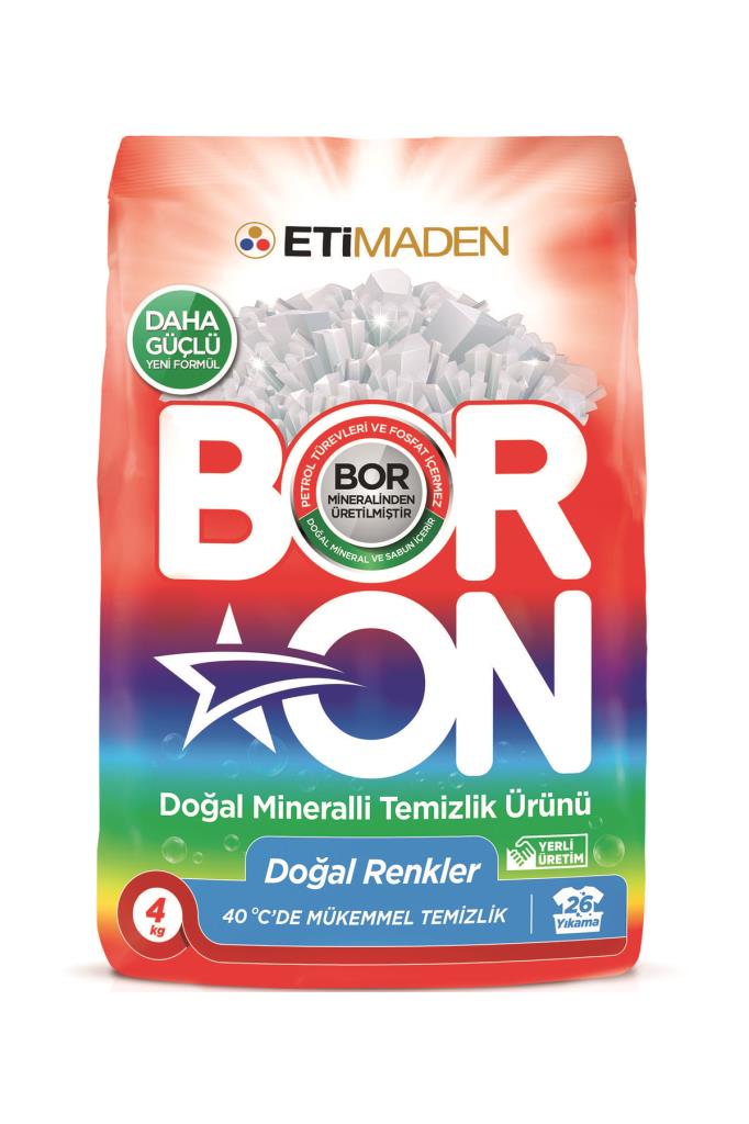 Boron Organik Renkliler İçin Toz Çamaşır Deterjanı 4 kg 26 Yıkama