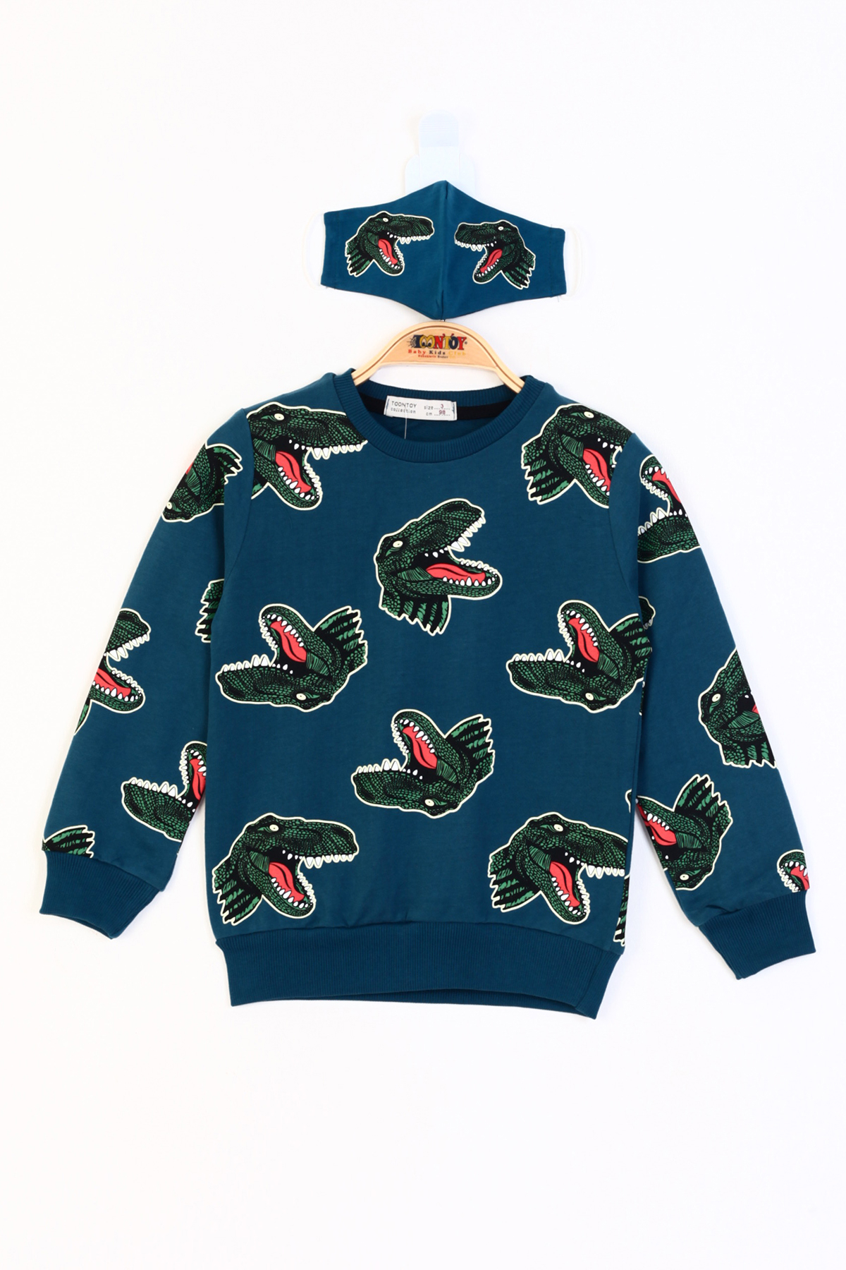 Toontoy Erkek Çocuk Dinazor Baskılı Sweatshirt