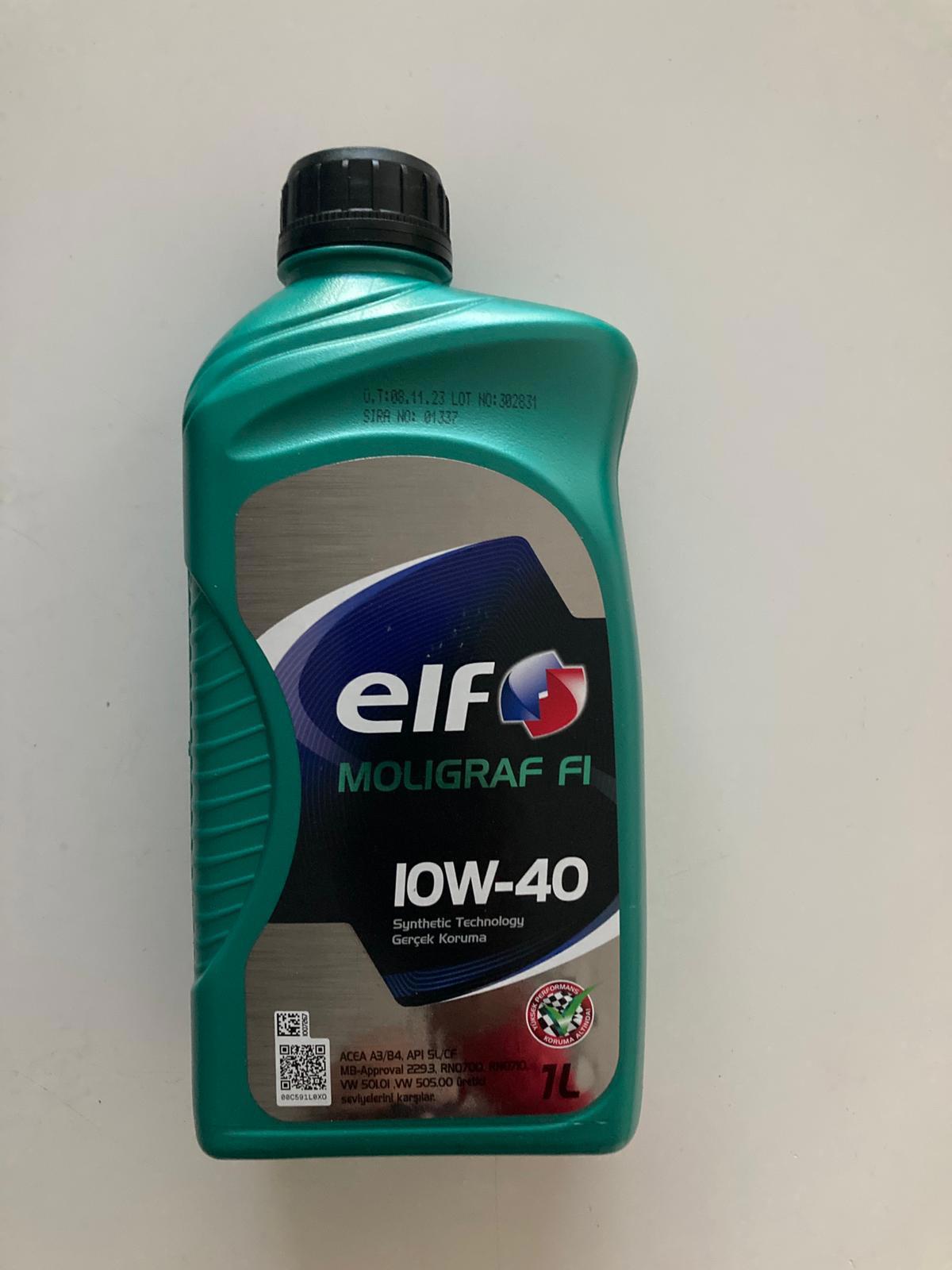 Elf Moligraf F1 10W-40 Motor Yağı 1 Litre (Üretim Yılı - 2023)