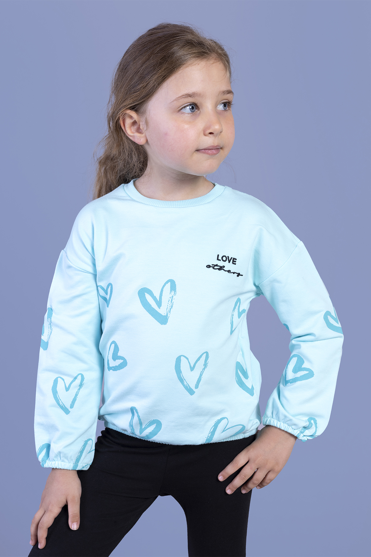 Toontoy Kız Çocuk Nakışlı Büzgü Detaylı Sweatshirt