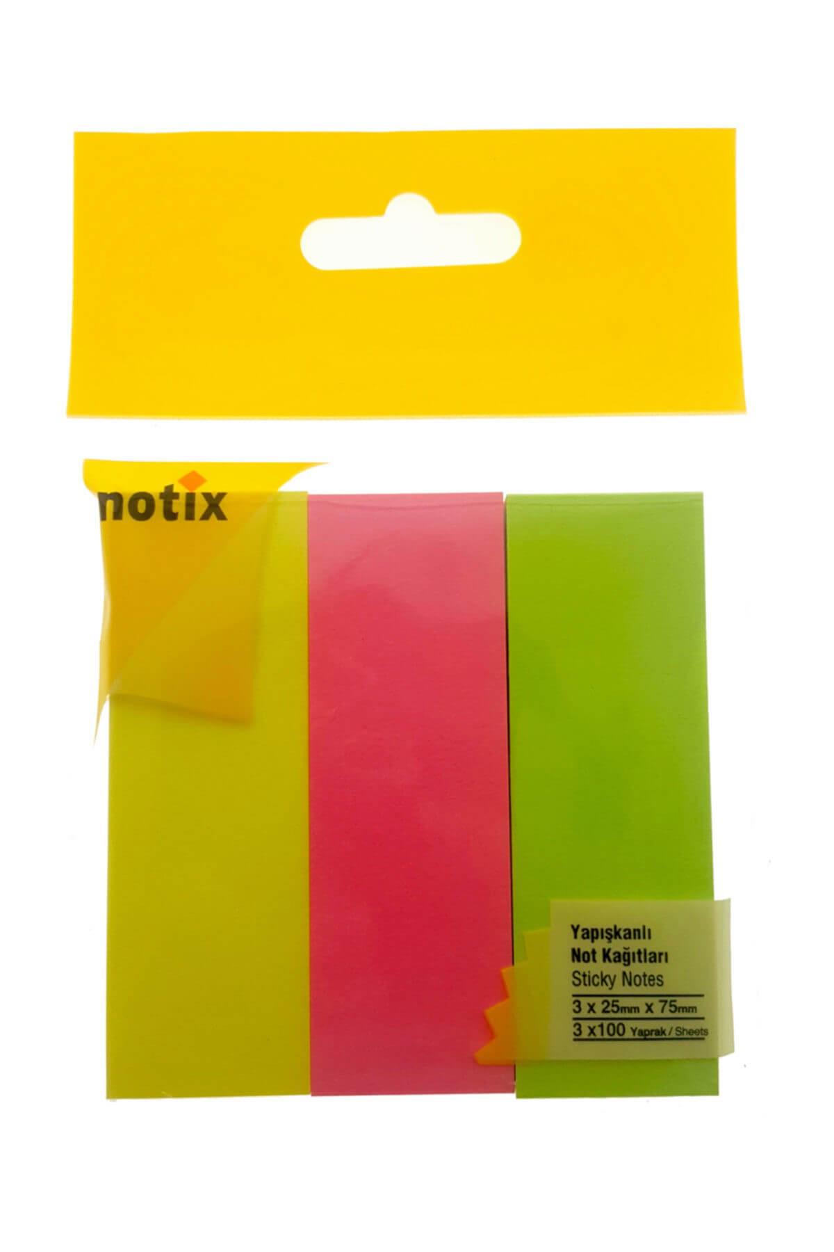 Notix Yapışkanlı Ayraç 3 Renk 300 Yaprak 25x75mm