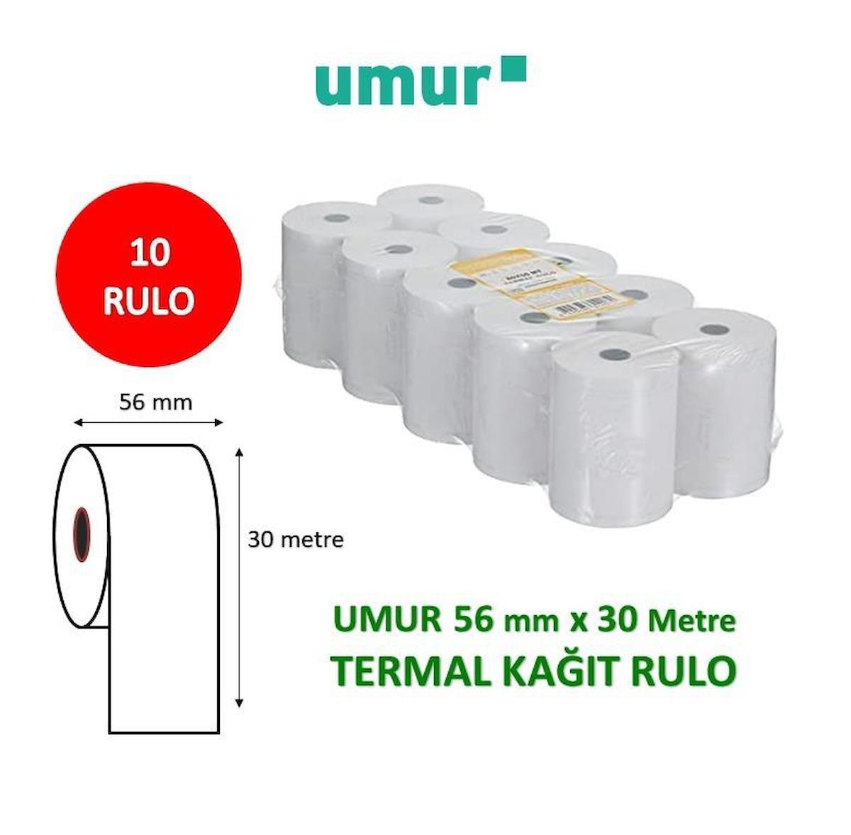 Umur Termal Pos Rulo 56mm x 30mt - 10 Adet