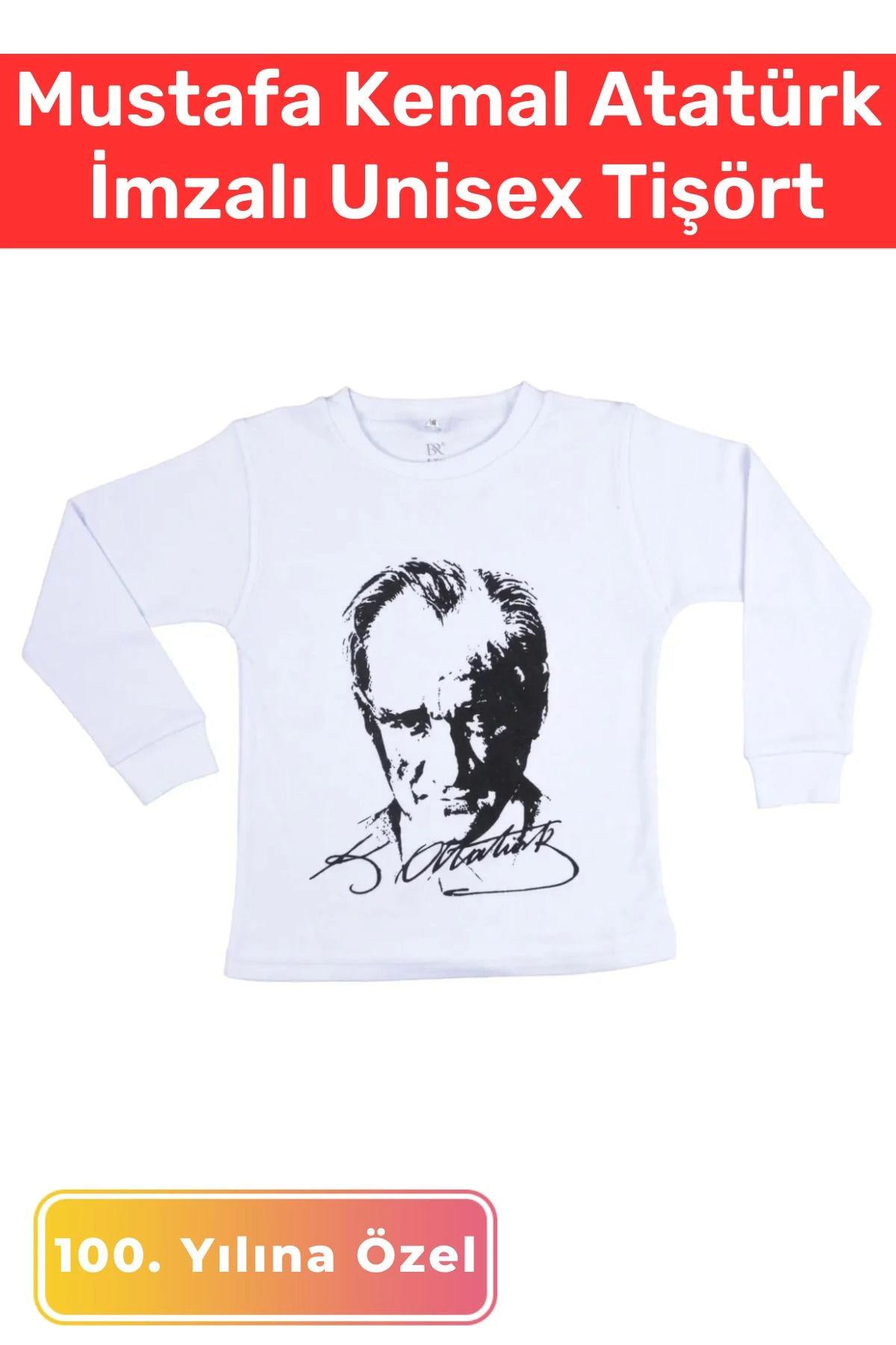 Özel Üretim Premium 30 Ağustos 29 Ekim 10 Kasım Mustafa Kemal Atatürk İmzalı Çocuk Unisex Sweatshirt