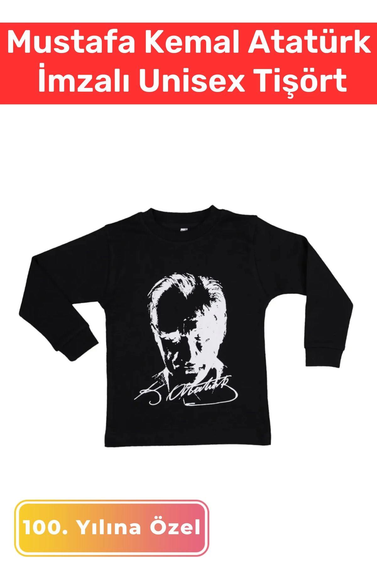 Özel Üretim Premium 30 Ağustos 29 Ekim 10 Kasım Mustafa Kemal Atatürk İmzalı Çocuk Unisex Sweatshirt