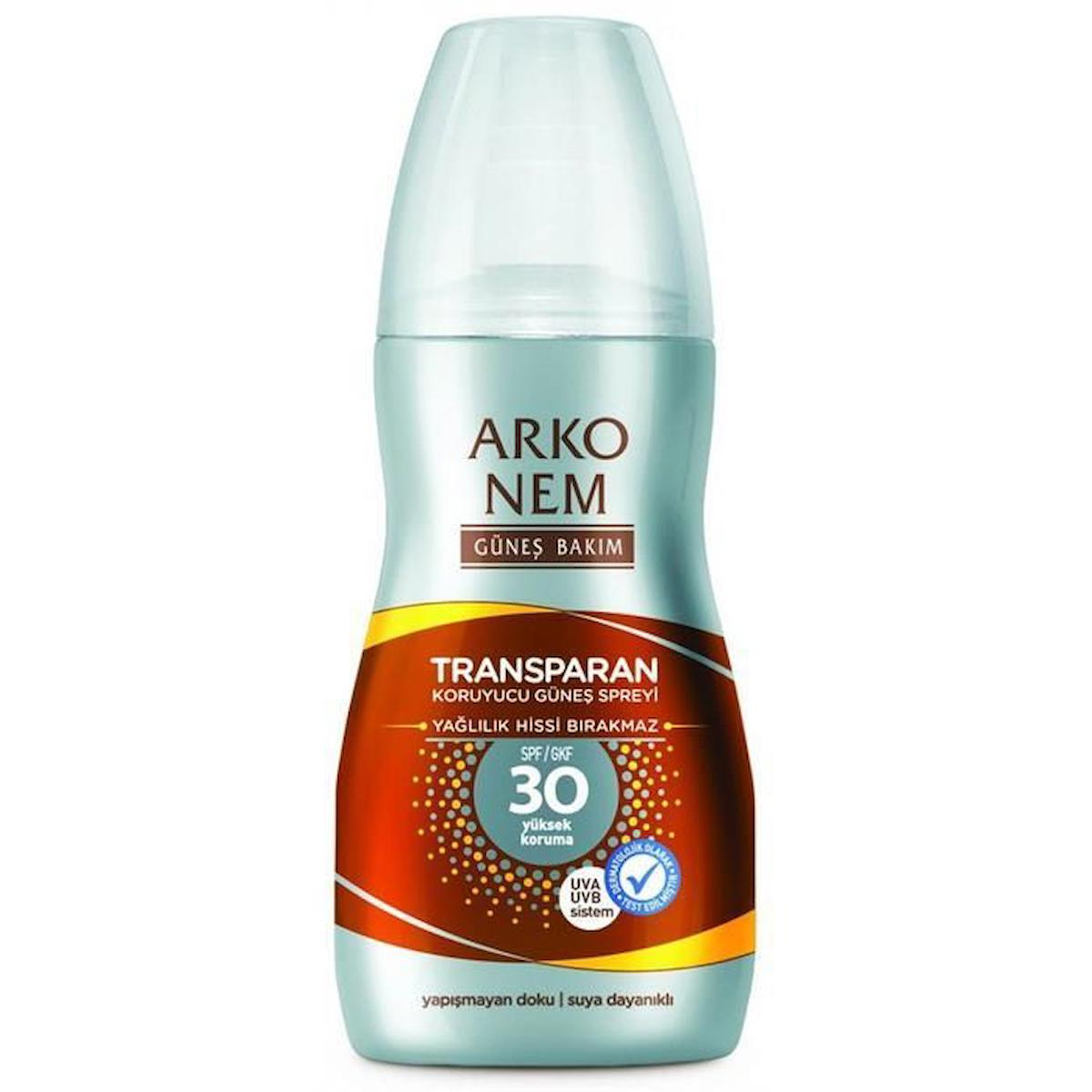 Arko Sun Güneş Bakım Transparan Koruyucu Sprey 30 Faktör 150ml