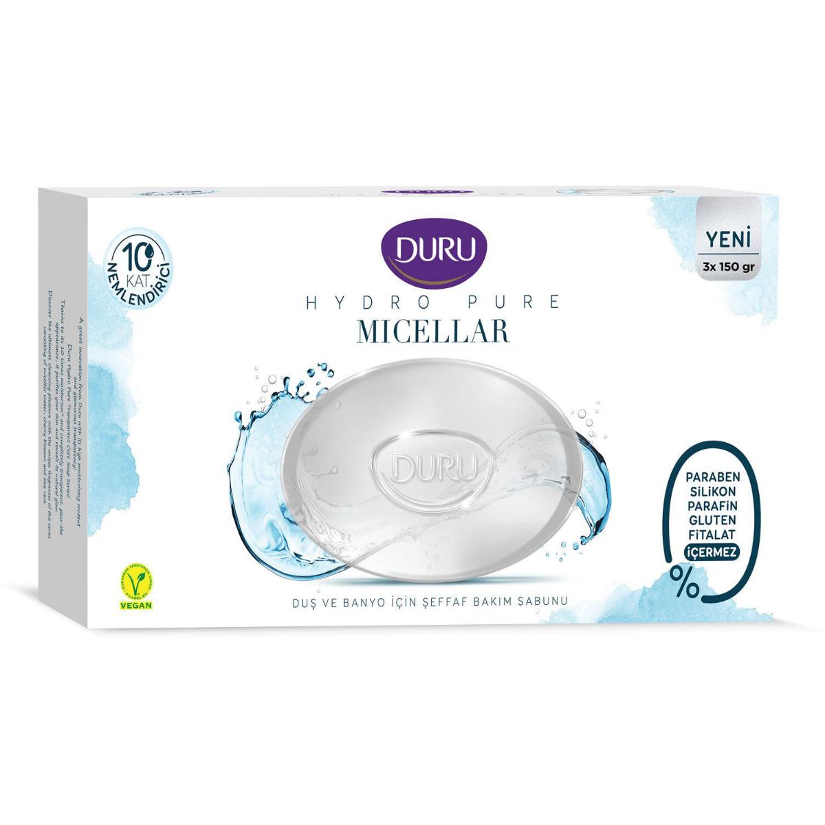 DURU HYDRO PURE SABUN 3X150GR MİCALLER 