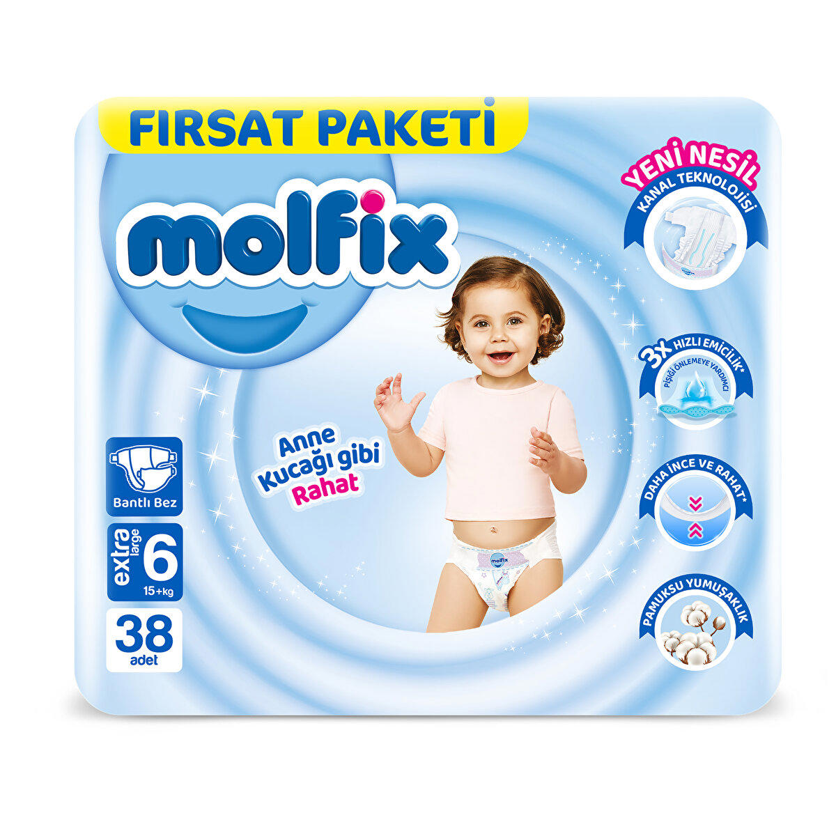 Molfix 6 Numara X Large 38'li Bel Bantlı Bez Fiyatları ve Modelleri ...