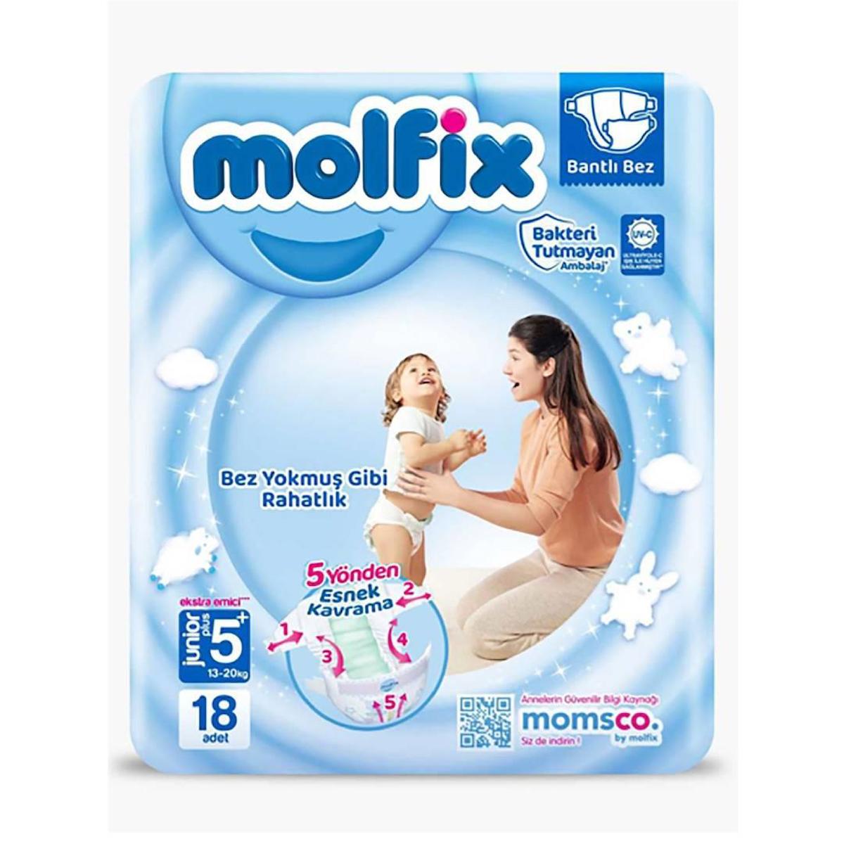 Molfix 5+ Numara Junior Plus 18'li Bel Bantlı Bez Fiyatları ve ...