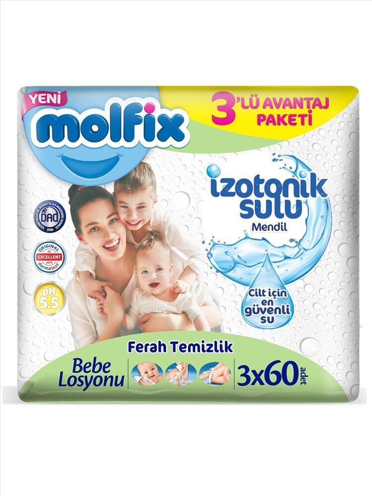 Molfix Alkolsüz 3 x 60 Yaprak 3 Paket Islak Mendil