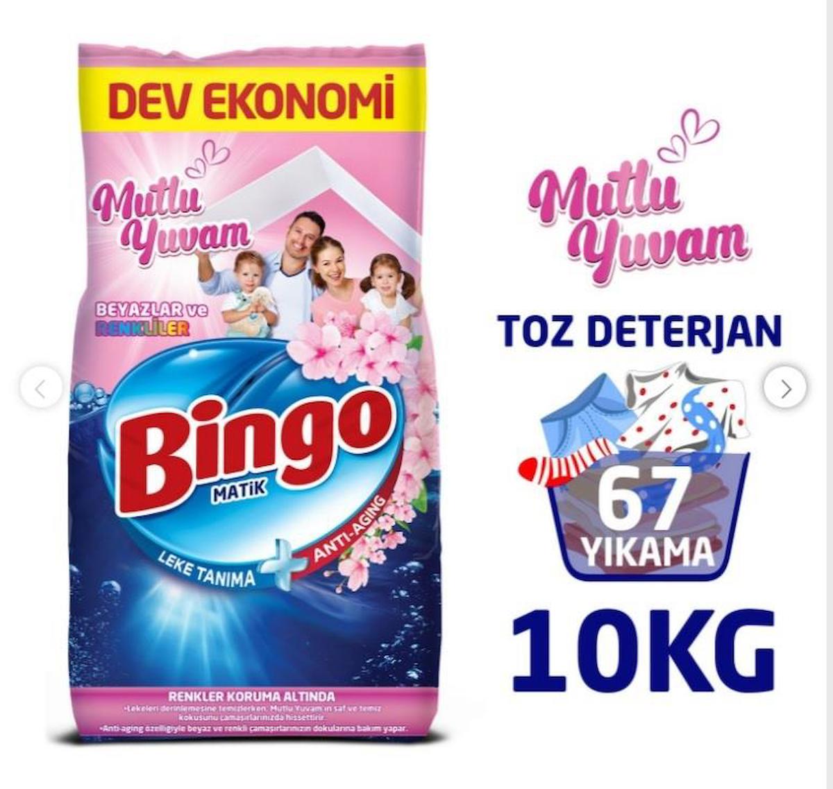 Bingo Matik Konsantre Toz Deterjan 10 Kg Mutlu Yuvam