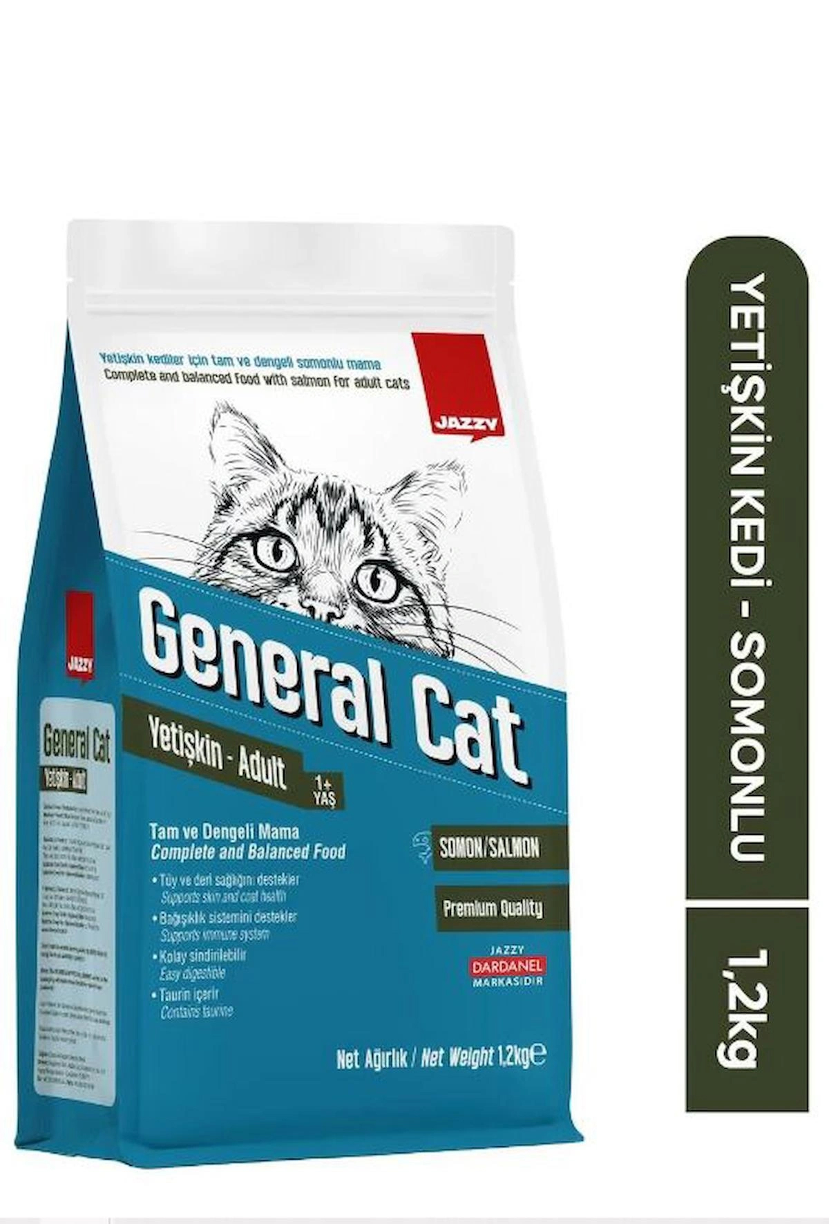 JAZZY General Cat Yetişkin Kedi Maması Somonlu 1,2 Kg