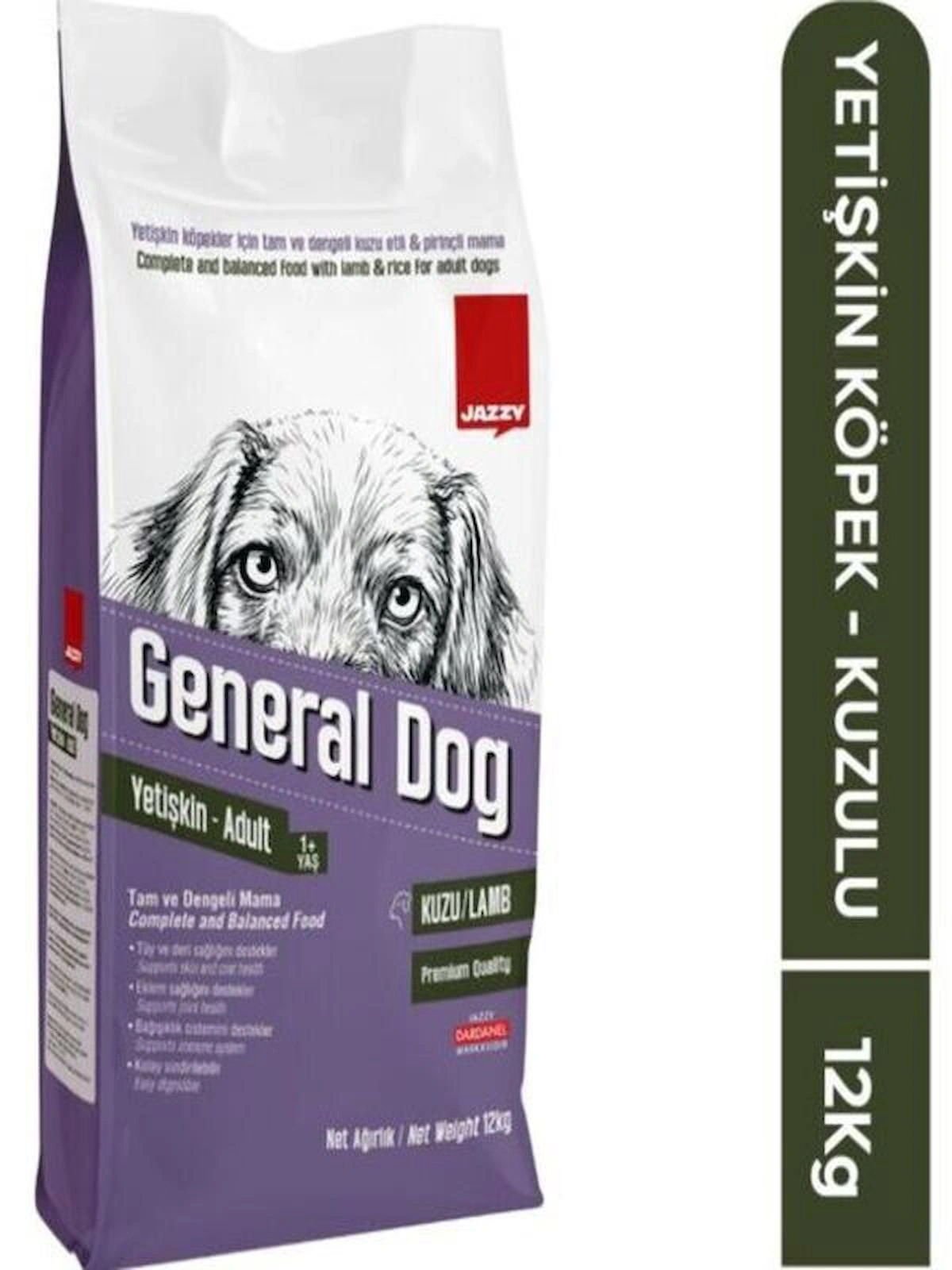 JAZZY General Dog Yetişkin Köpek Maması Kuzulu 12 Kg